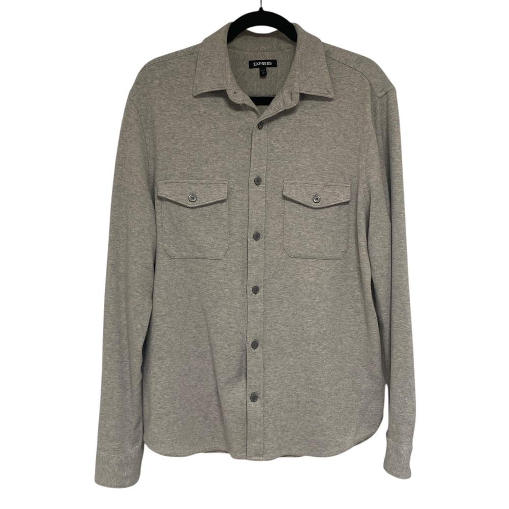 Express Heather Gray Shirt Jacket EUC M